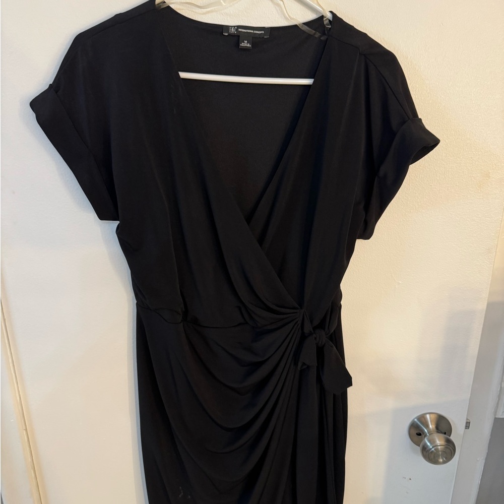 INC International Concepts Black Asymmetrical Dress